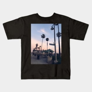 Venice Beach Boardwalk Sunset Kids T-Shirt